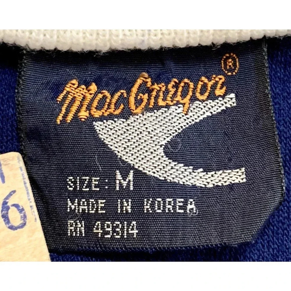 Vtg MacGregor Full Zip Jacket Blue Red White Acrylic Triple Knit Men's Medium M - Picture 6 of 10